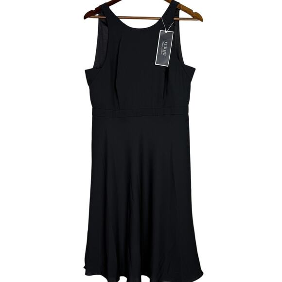NWT J. Crew Flowy Sleeveless Sheath Midi Dress Lined V Back Zip Up 10 Black - Picture 12 of 15